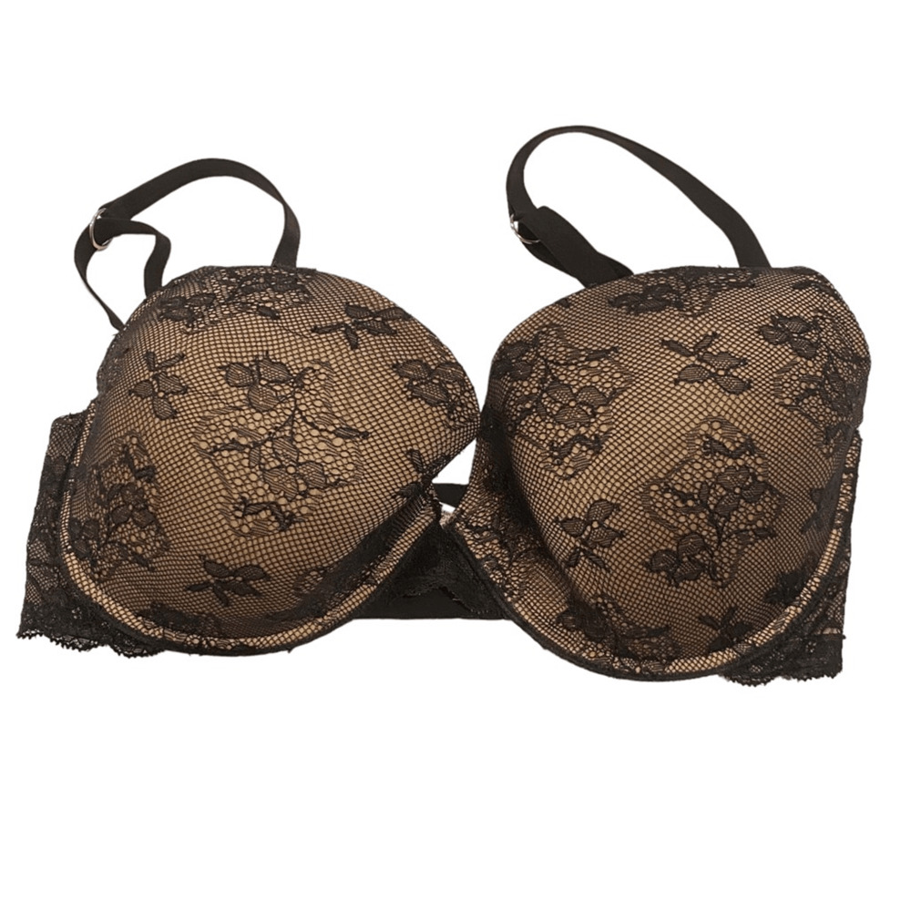 Victoria Secret Unlined Full Coverage Bra Black Lace 34DD